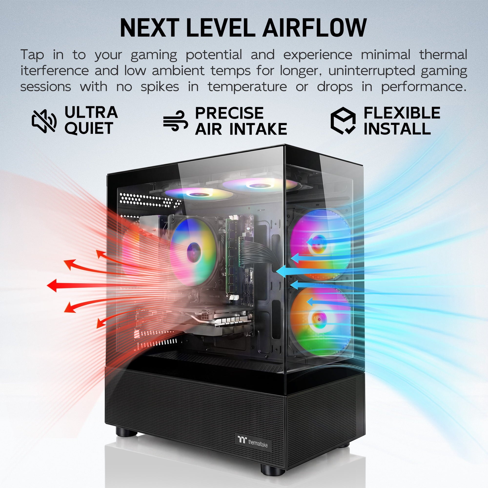 AIGAMEPC Gaming PC Desktop Computer, AMD Ryzen 7 5700X, GeForce RTX 5060 8G, 16GB DDR4 RAM, 1TB M.2 NVMe SSD, BX3 650W 80PLUS Bronze PSU, ARGB Fans, WiFi+BT, for Game Design and Office