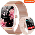 1.85-Inch Men's and Women's smartwatch fits for Android and iPhone Devices with Fitness Tracker, Pedometer, Answer/Call/120 Sport Modes, IP68 Waterproof Fitness Watch, (Milanese Steel Band)