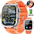 Smartwatch for Men with Fitness Tracker, 2.01-inch Answer/Make Calls/100+ Sport Modes, IP68 Waterproof, men's Military Smartwatch compatible with Android IPhone Devices (Orange)