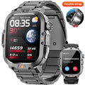 Smartwatch for Men with Fitness Tracker, 2.01-inch Answer/Make Calls/100+ Sport Modes, IP68 Waterproof, men's Military Smartwatch compatible with Android IPhone Devices (Black)