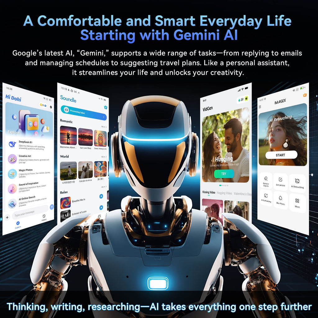 Tablet 2026 Android 16 AI Tablet with Gemini AI, 11 Inch FHD Display, 24GB RAM 128GB ROM /2TB TF, T7250 CPU+13MP Camera, 8000mAh, Widevine L1, 2 in 1 Tablets with Keyboard Mouse Stylus, Blue