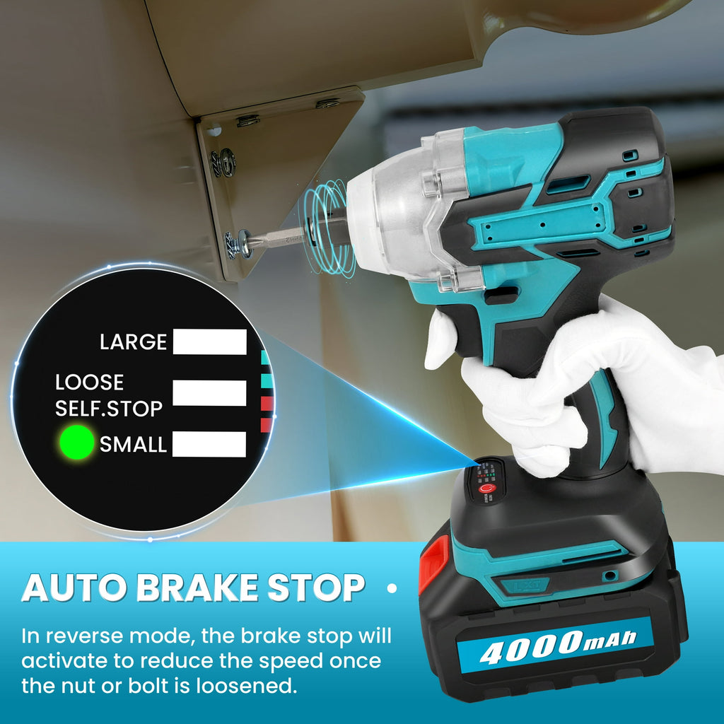 RELOIVE Cordless Impact Wrench 1/2", 553ft-lbs (750N.m) High Torque Impact Wrench with 2x 4.0Ah Batteries Brushless Motor Electric Impact Gun Impact Driver for Car Home