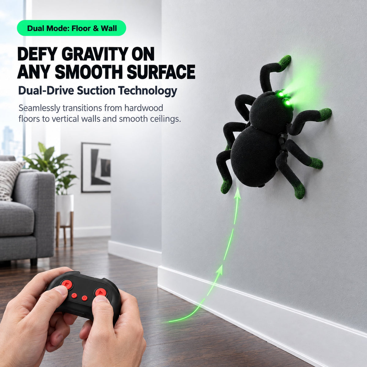 Remote Control Spider Toys, RC Giant Spider Toys Wireless Remote Control ,360° Rotating High Simulation Spider Animal Pets Toys Furry Texture Glowing Eyes Perfect for Christmas Joke Game Playing