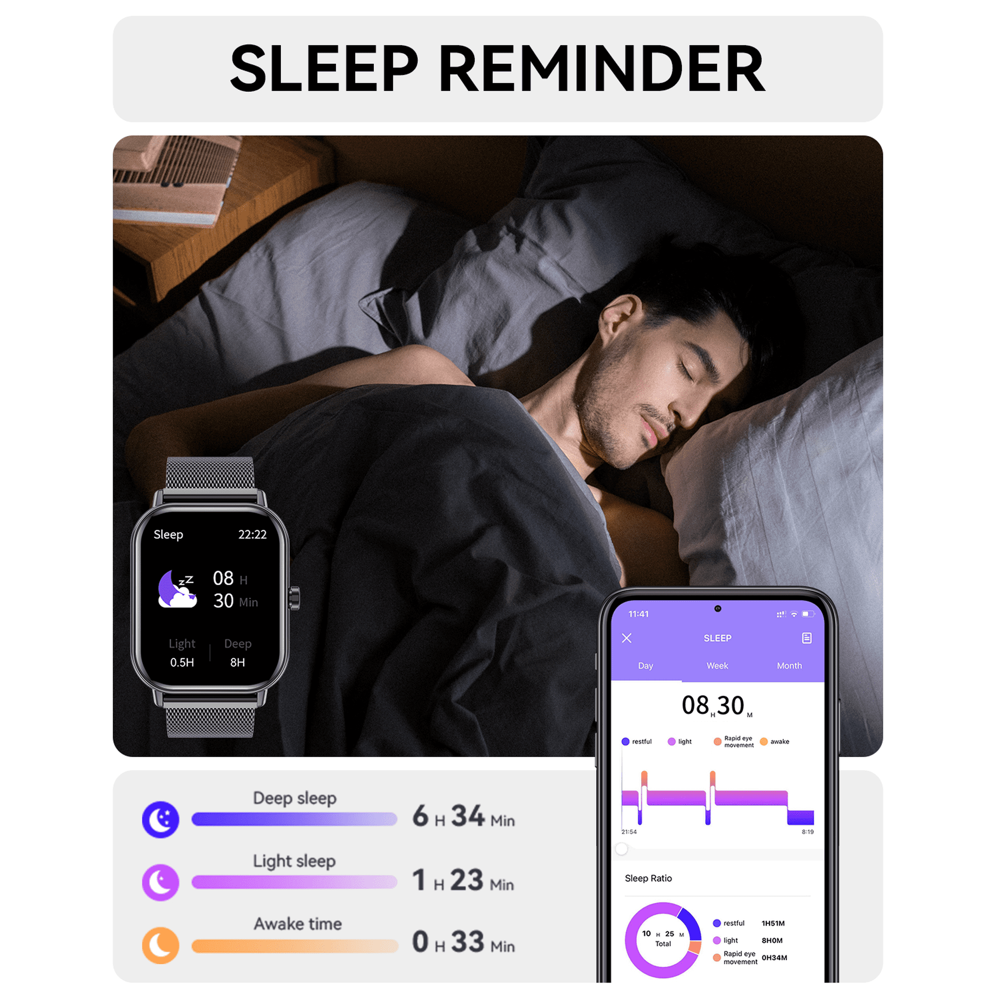 Mingdaln Smart Watch fits for Android and Iphone, IP68 Waterproof, Suitable for Women Men 100+Sports Modes 1.85 inch Fitness Tracker, with Answer/Make Calls/Message Reminder, （Two watch straps ）
