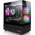AIGAMEPC Gaming PC Desktop Computer, AMD Ryzen 7 5700X, GeForce RTX 5060 8G, 16GB DDR4 RAM, 1TB M.2 NVMe SSD, BX3 650W 80PLUS Bronze PSU, ARGB Fans, WiFi+BT, for Game Design and Office