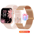 Mingdaln 1.85-inch Women's Smart watch with 2 watch straps/Answer/Make Calls/120+Sports Modes/ IP68 Waterproof，Fitness Tracker Fits for Android Iphone Devices（Gold Milan Steel Belt）