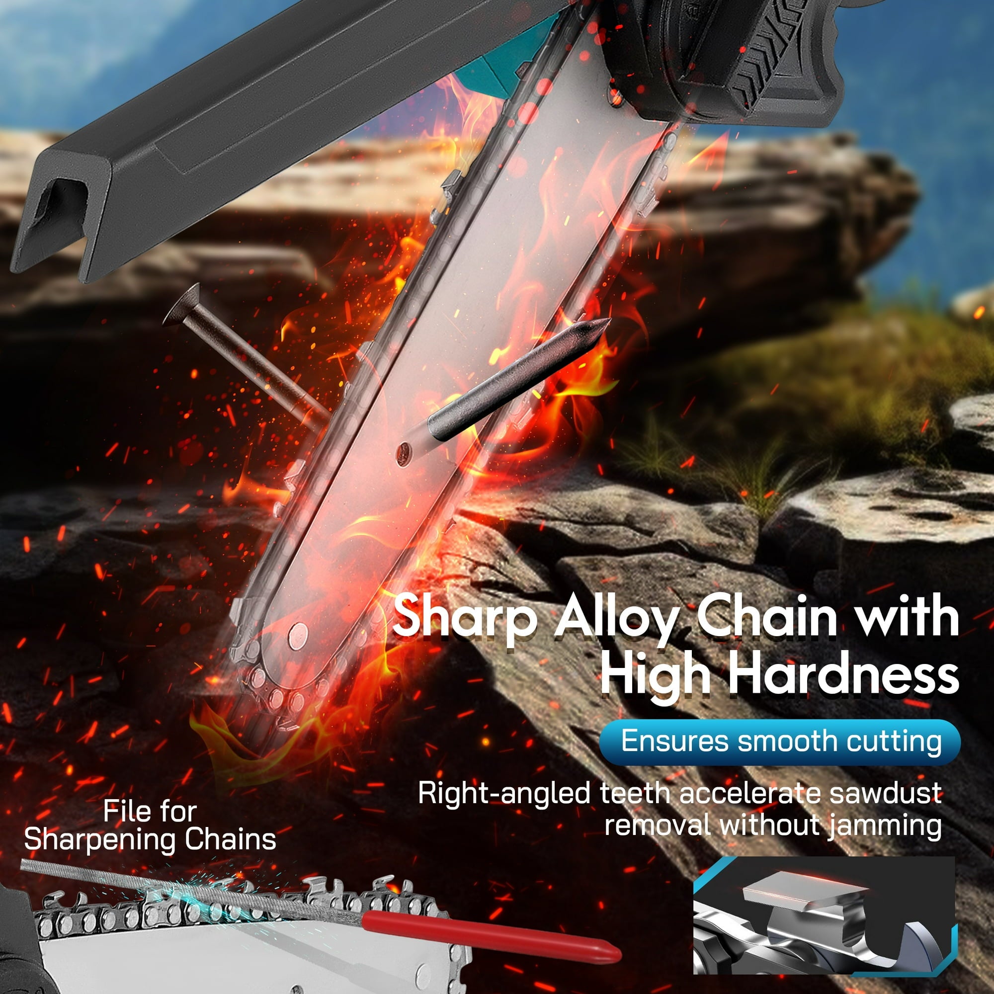RELOIVE 2-in-1 Cordless Pole Saw & 6" Mini Chainsaw, 4.9-6.8FT Telescoping Branch Cutter with 2PCS 4000mAh Batteries and a Charger, Brushless Pole Saw for Tree Trimming, Wood Cutting