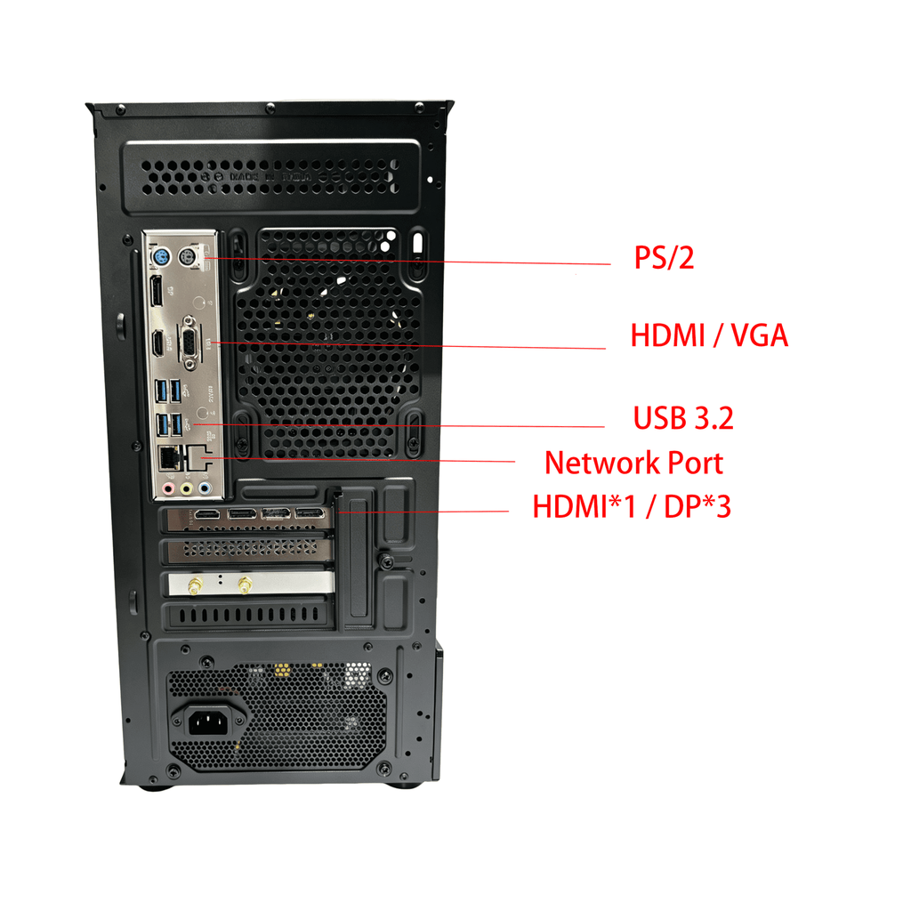 AIGAMEPC Gaming PC Desktop Computer, AMD Ryzen 7 5700X, GeForce RTX 5060 8G, 16GB DDR4 RAM, 1TB M.2 NVMe SSD, BX3 650W 80PLUS Bronze PSU, ARGB Fans, WiFi+BT, for Game Design and Office