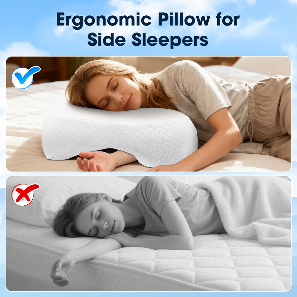 Side Sleeper Pillow, Arm Pillow, Ergonomic Cervical Pillow for Neck, Shoulder & Rotator Cuff Pain Relief